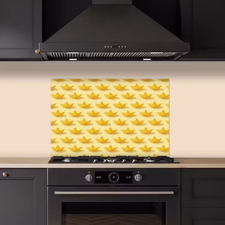 Kitchen splashback for hob - Boats - Origami - Crafts - Yellow — 5
