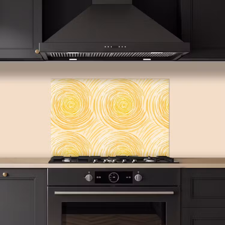 Kitchen splashback for hob - Circles - Abstract - Artistic - Yellow — 5