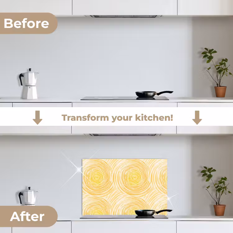 Kitchen splashback for hob - Circles - Abstract - Artistic - Yellow — 7