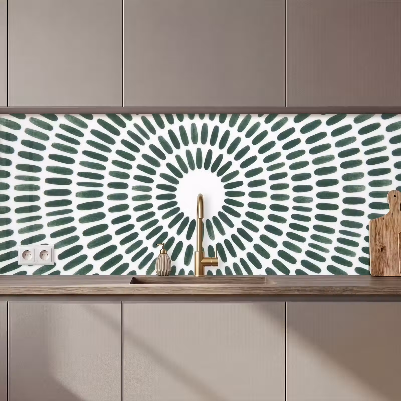 Kitchen splashback - Abstract - Circle - Pattern - Modern - Green — 1