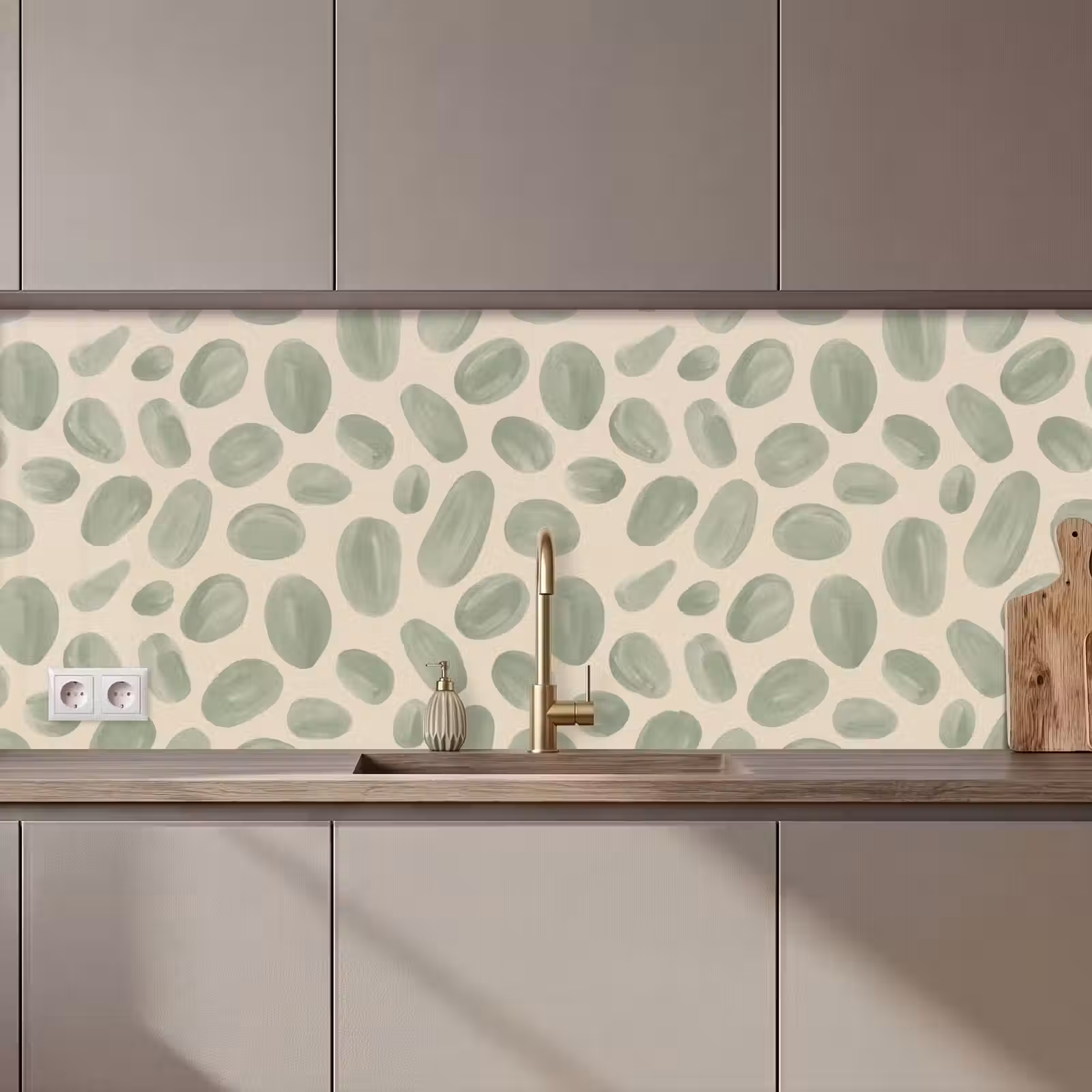 Kitchen splashback - Abstract - Pattern - Organic - Green - Modern — 1