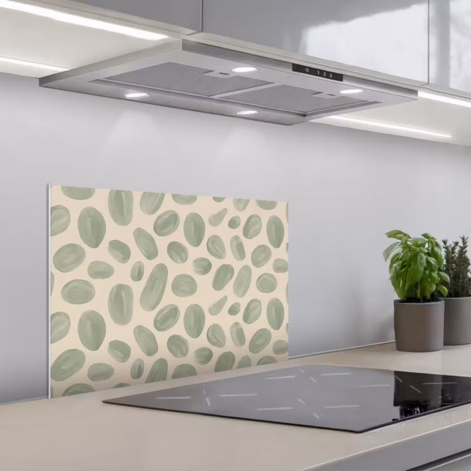 Kitchen splashback for hob - Abstract - Pattern - Organic - Green - Modern — 1