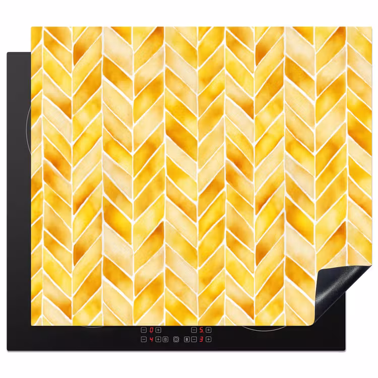 Induction hob cover - Herringbone - Watercolor - Patterns - Golden Yellow — 1
