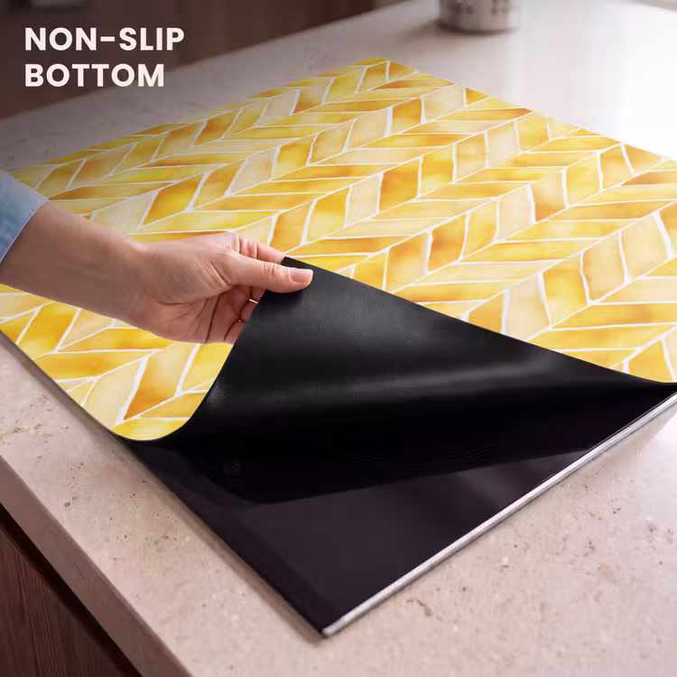 Induction hob cover - Herringbone - Watercolor - Patterns - Golden Yellow — 5