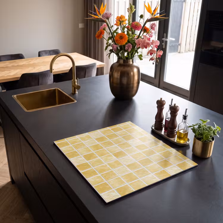Induction hob cover - Tiles - Mosaic - Texture - Golden Yellow — 2