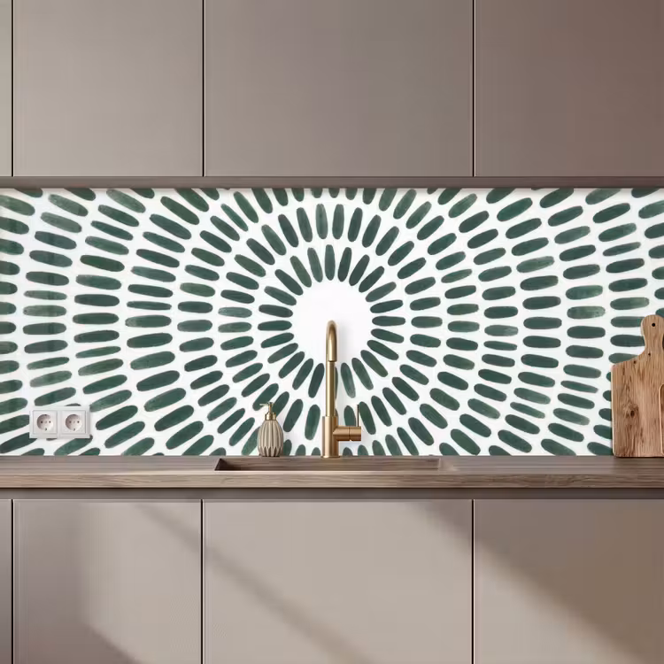 Kitchen splashback - Abstract - Circle - Pattern - Modern - Green — 1