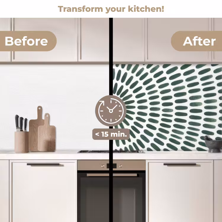 Kitchen splashback - Abstract - Circle - Pattern - Modern - Green — 3