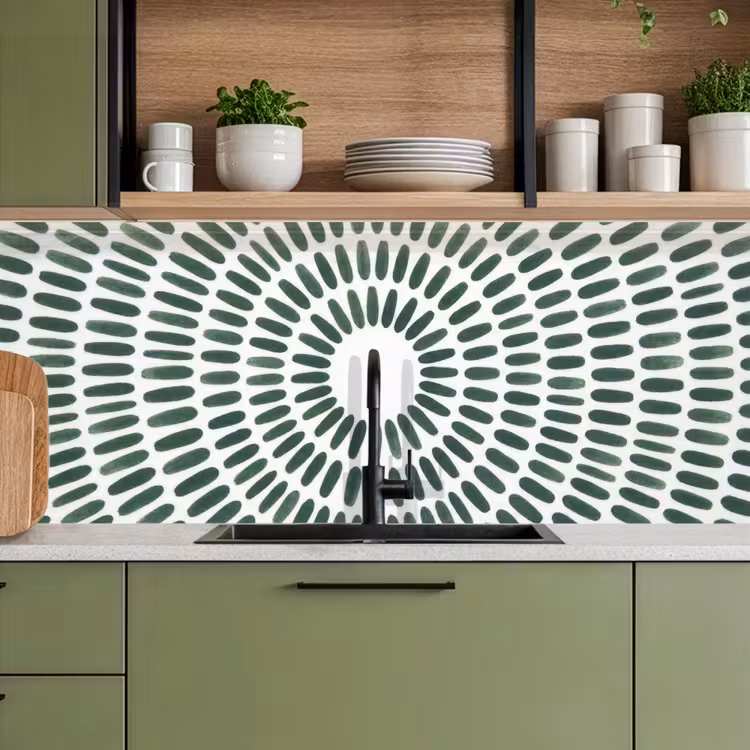 Kitchen splashback - Abstract - Circle - Pattern - Modern - Green — 8