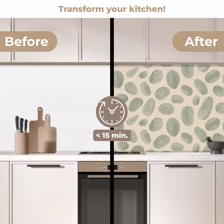 Kitchen splashback - Abstract - Pattern - Organic - Green - Modern — 3