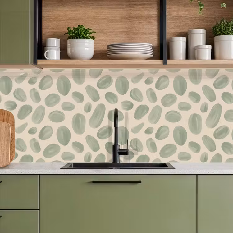 Kitchen splashback - Abstract - Pattern - Organic - Green - Modern — 8
