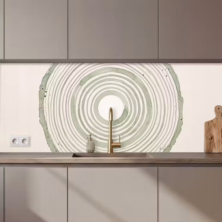 Kitchen splashback - Abstraction - Circles - Watercolor - Green - Modern — 1