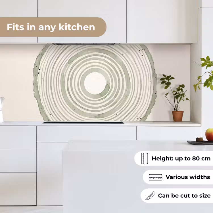 Kitchen splashback - Abstraction - Circles - Watercolor - Green - Modern — 7