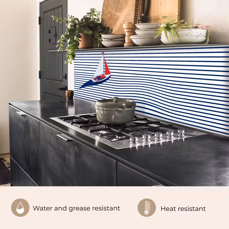 Kitchen splashback - Boat - Water - Abstract - Blue — 5