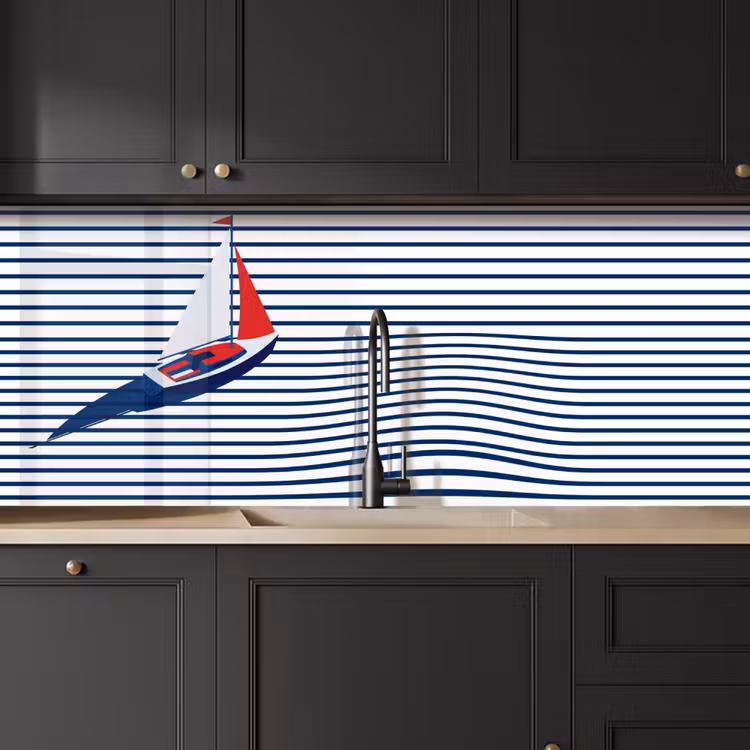 Kitchen splashback - Boat - Water - Abstract - Blue — 6