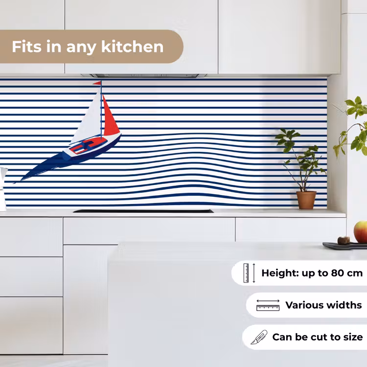 Kitchen splashback - Boat - Water - Abstract - Blue — 7