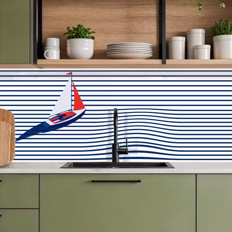 Kitchen splashback - Boat - Water - Abstract - Blue — 8