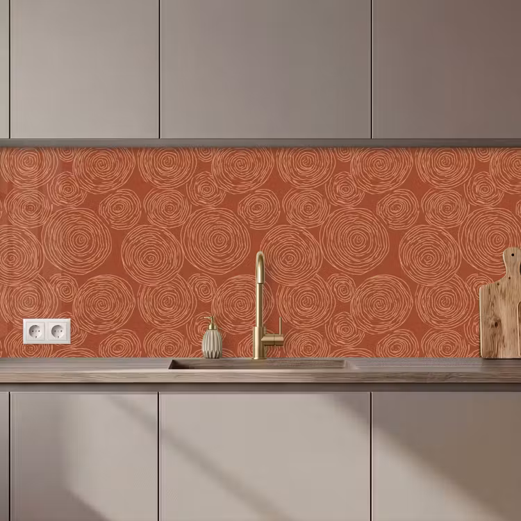 Kitchen splashback - Circles - Abstract - Artistic - Terracotta — 1