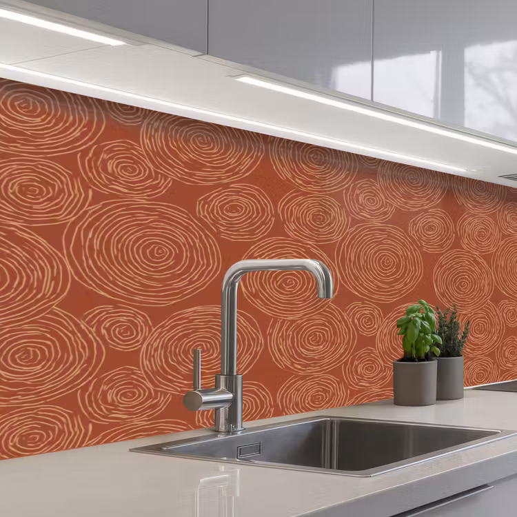 Kitchen splashback - Circles - Abstract - Artistic - Terracotta — 2