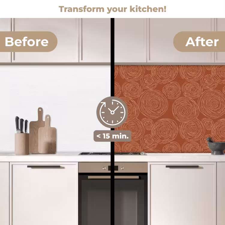 Kitchen splashback - Circles - Abstract - Artistic - Terracotta — 3