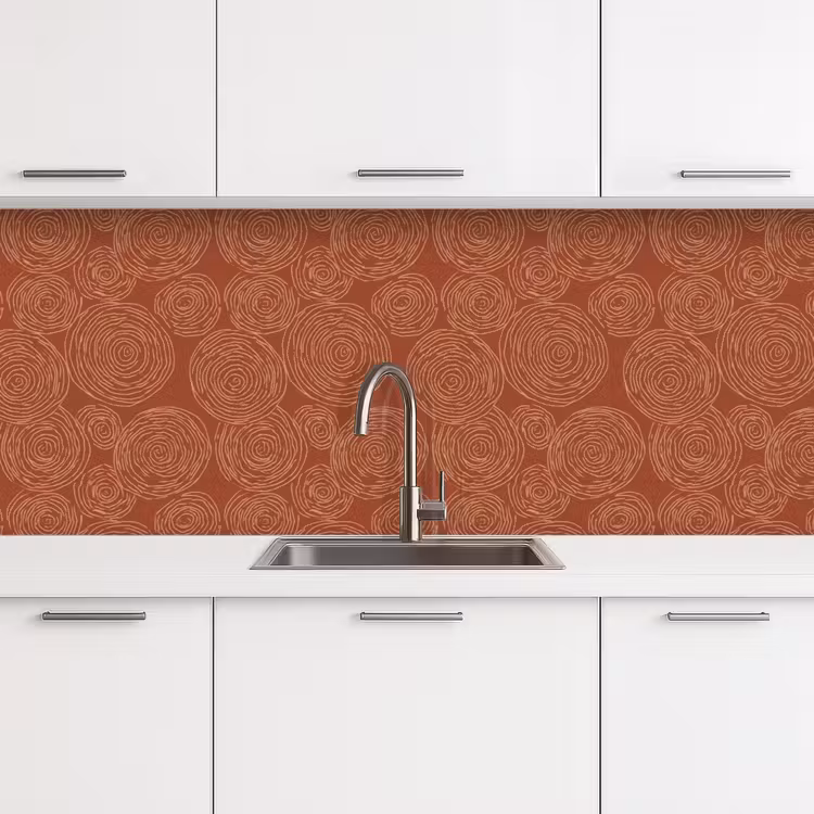 Kitchen splashback - Circles - Abstract - Artistic - Terracotta — 4
