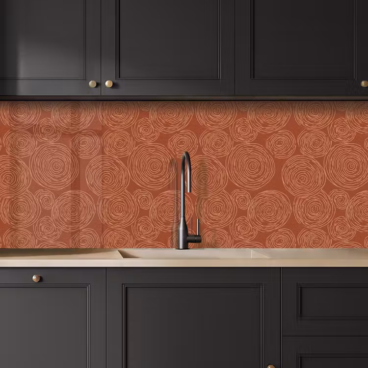 Kitchen splashback - Circles - Abstract - Artistic - Terracotta — 6