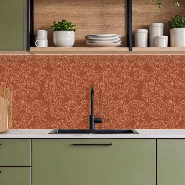 Kitchen splashback - Circles - Abstract - Artistic - Terracotta — 8