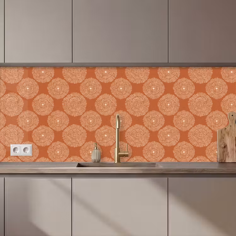 Kitchen splashback - Circles - Graphic - Pattern - Terracotta — 1