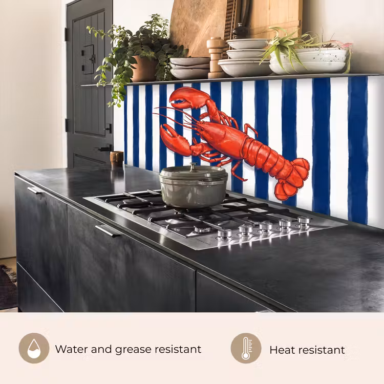 Kitchen splashback - Crustacean - Lobster - Marine - Illustration - Red — 5