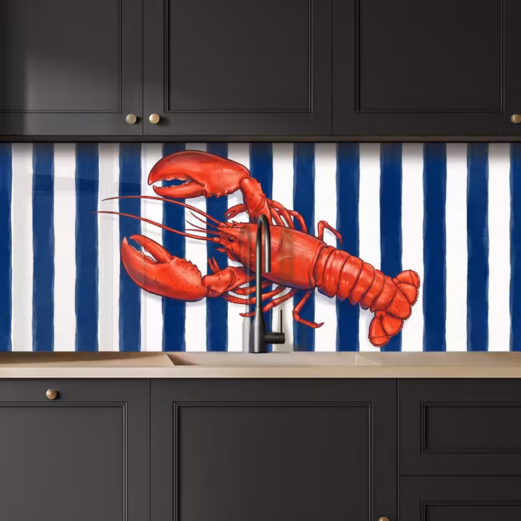 Kitchen splashback - Crustacean - Lobster - Marine - Illustration - Red — 6