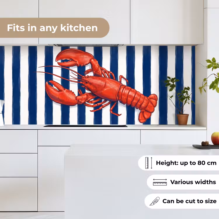 Kitchen splashback - Crustacean - Lobster - Marine - Illustration - Red — 7