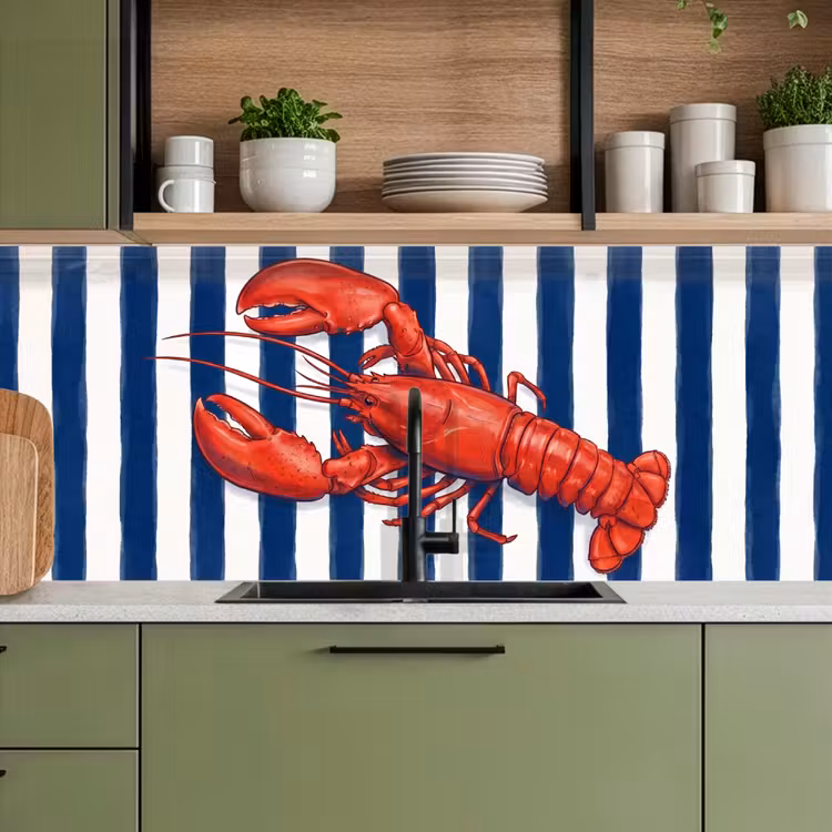 Kitchen splashback - Crustacean - Lobster - Marine - Illustration - Red — 8