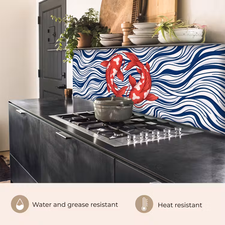 Kitchen splashback - Fish - Water - Nature - Illustration - Red — 5