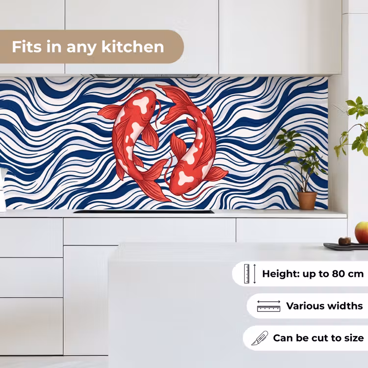 Kitchen splashback - Fish - Water - Nature - Illustration - Red — 7