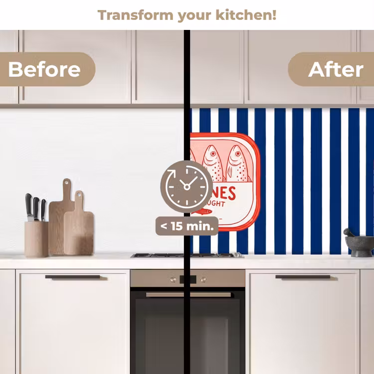 Kitchen splashback - Food - Fish - Canned - Illustration - Red — 3