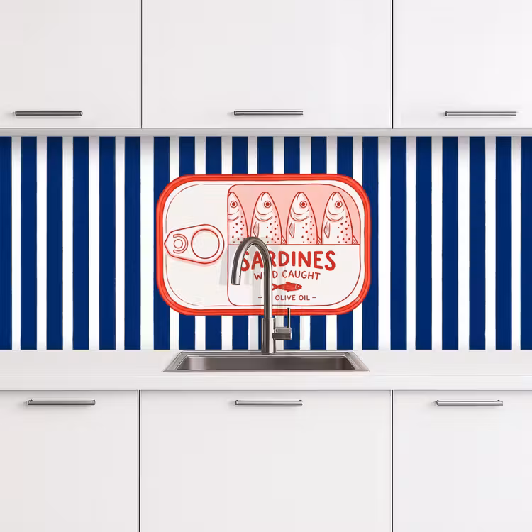 Kitchen splashback - Food - Fish - Canned - Illustration - Red — 4