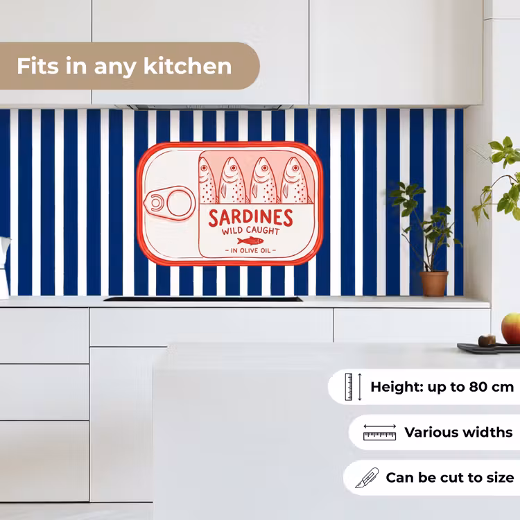 Kitchen splashback - Food - Fish - Canned - Illustration - Red — 7
