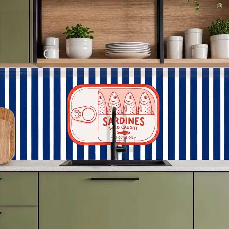 Kitchen splashback - Food - Fish - Canned - Illustration - Red — 8