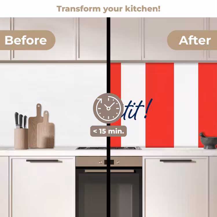 Kitchen splashback - Food - Saying - Kitchen - Graphic - Red and White — 3