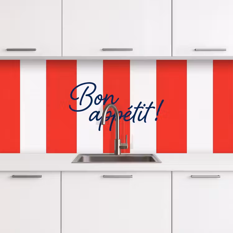 Kitchen splashback - Food - Saying - Kitchen - Graphic - Red and White — 4