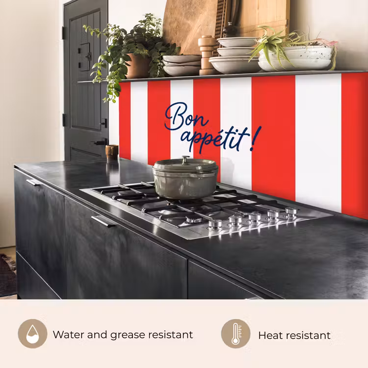 Kitchen splashback - Food - Saying - Kitchen - Graphic - Red and White — 5