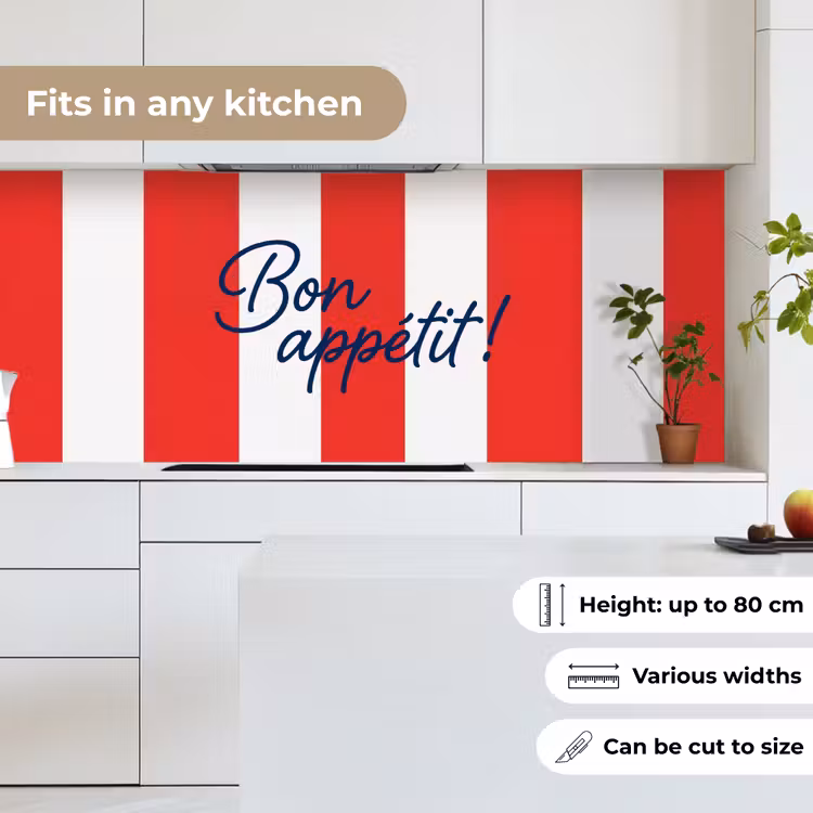 Kitchen splashback - Food - Saying - Kitchen - Graphic - Red and White — 7