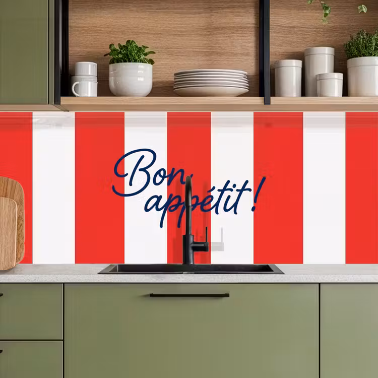 Kitchen splashback - Food - Saying - Kitchen - Graphic - Red and White — 8