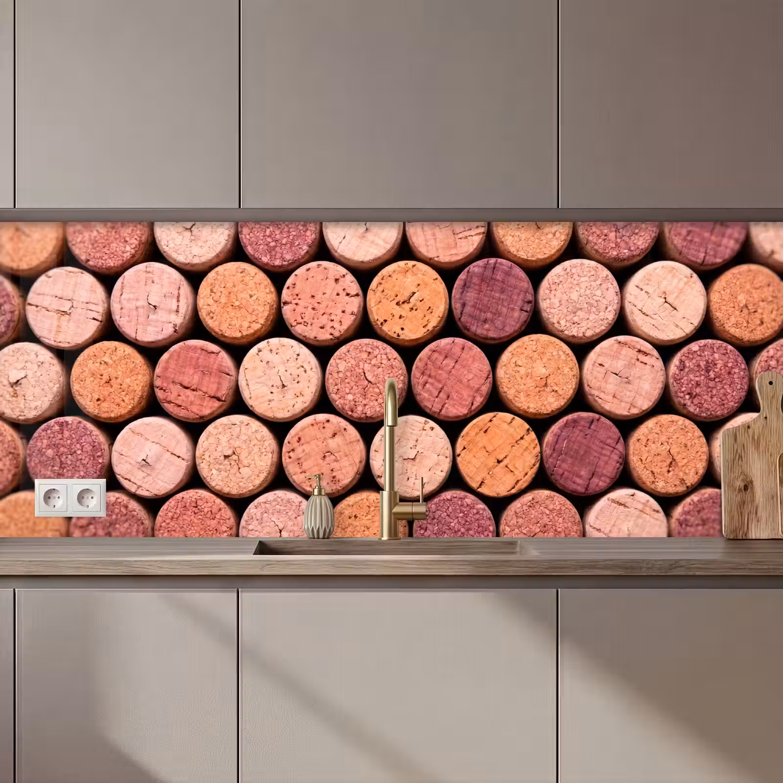 Kitchen splashback - Cork - Pattern - Abstract - Modern - Red — 1