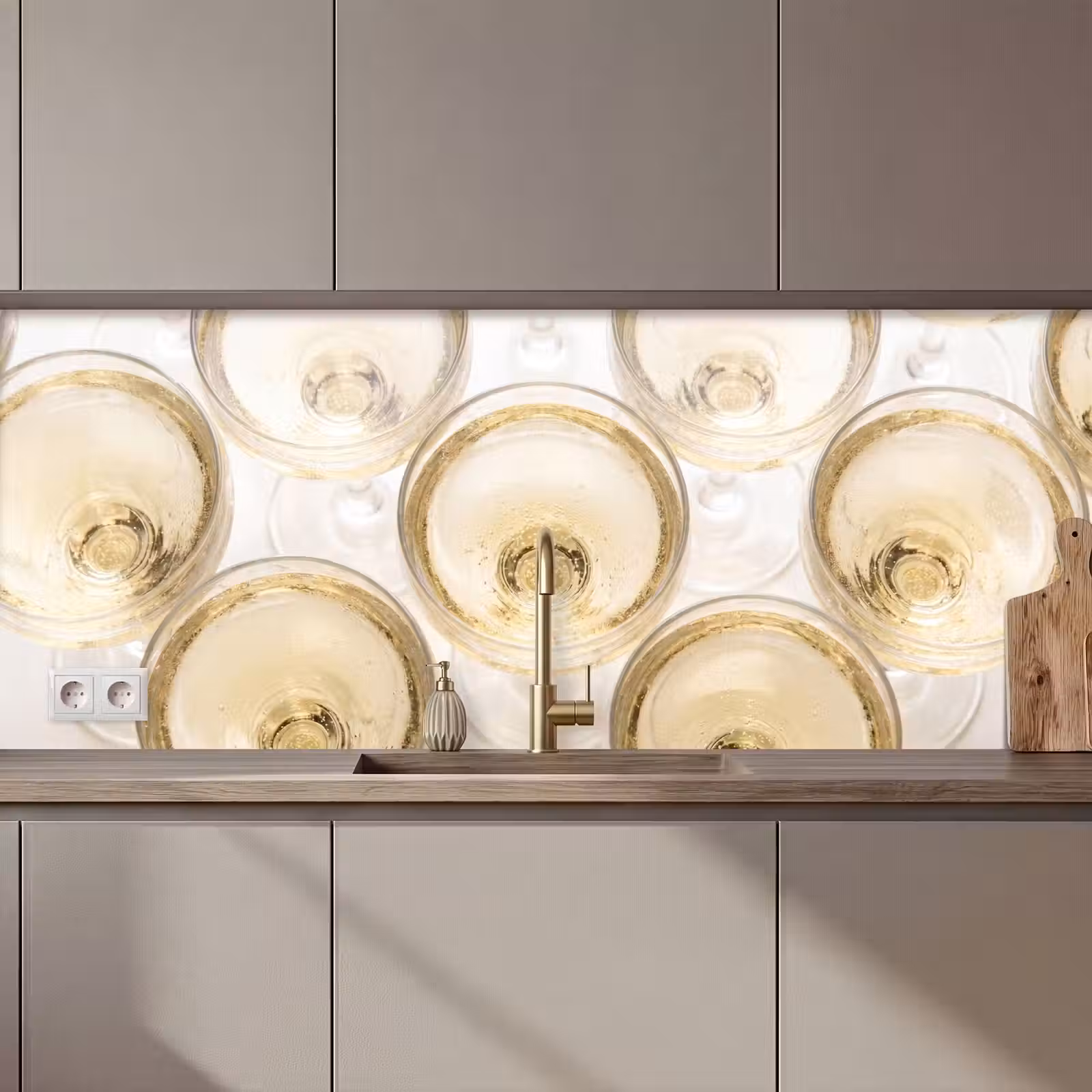 Kitchen splashback - Drinks - Glasses - Party - Gold — 1