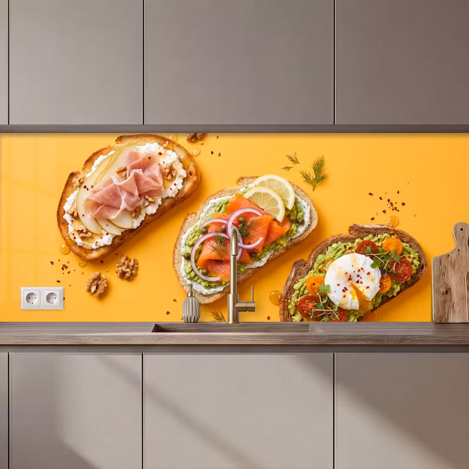 Kitchen splashback - Food - Bread - Breakfast - Modern - Colorful — 1