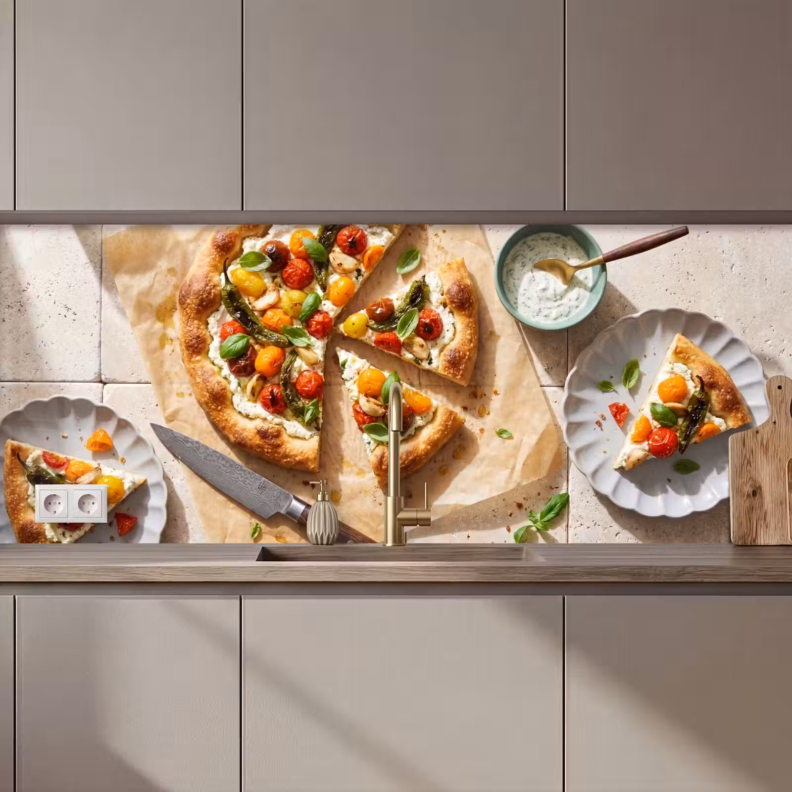 Kitchen splashback - Food - Tomatoes - Basil - Meal - Fresh — 1