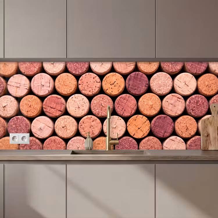 Kitchen splashback - Cork - Pattern - Abstract - Modern - Red — 1