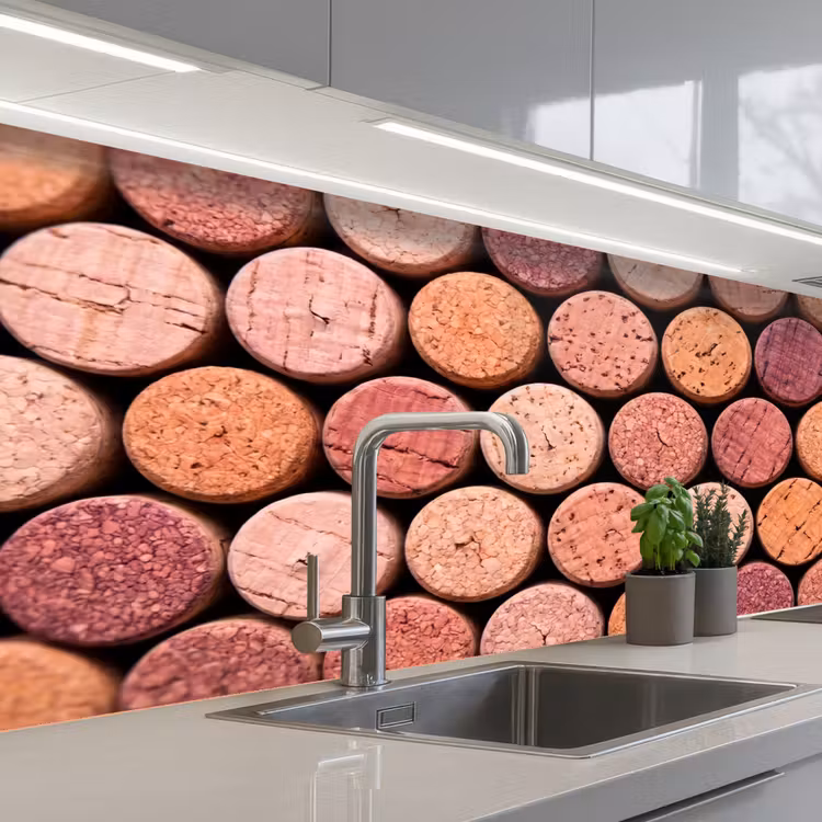 Kitchen splashback - Cork - Pattern - Abstract - Modern - Red — 2