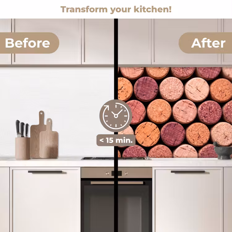 Kitchen splashback - Cork - Pattern - Abstract - Modern - Red — 3