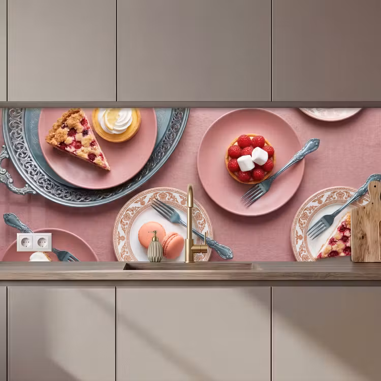 Kitchen splashback - Dessert - Cake - Pastry - Sweet - Pink — 1